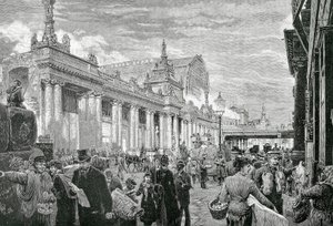 Empire allemand ou Second Reich (1871-1918) : Manifestation socialiste sur la place du marché de Berlin, 25 février