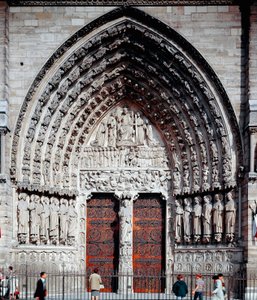 Art gothique : portail central de la cathédrale Notre-Dame de Paris - Unknown artist