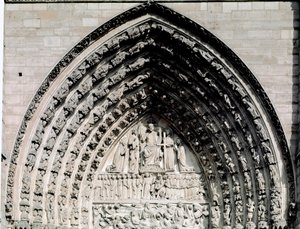 Art gothique : détail du portail central de la cathédrale Notre-Dame de Paris - Unknown artist