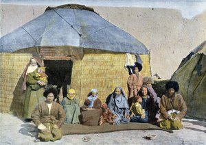 Groupe de Tekes (nomades russes) devant leur yourte, fin XIXe siècle - Unknown artist