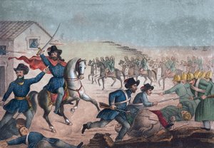 Guerra Grande : Garibaldi à la bataille de San Antonio, 8 février 1846 - Uruguay - Unknown artist