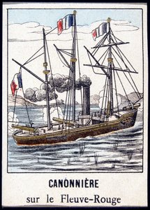 Canonnière sur le fleuve Rouge, fin du 19e siècle - Unknown artist