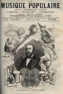 Gustave Nadaud (1820-1893), auteur-compositeur français et ses chansons - gravure dans « La musique populaire » - journal hebdomadaire illustré - 1882 - Unknown artist