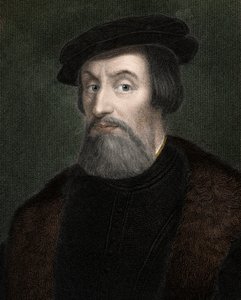 Hernando Cortés (1485-1547) conquérant espagnol du Mexique - gravure - 19ème siècle