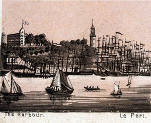 Hambourg, Allemagne : vue du port dans « Le Monde Illustré 168 vues » sans date (fin XIXe siècle) - Unknown artist