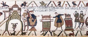 Harold prête un serment sacré à Guillaume à Bayeux, Tapisserie de Bayeux - Unknown artist