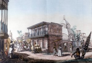Bâtiments hindous : rue de la ville de Calcutta (Kolkata), Inde - Unknown artist