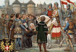 Épisodes historiques des villes célèbres : Rodolphe de Habsbourg prend possession de Vienne (1276) - Unknown artist