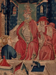 Histoire de Saint Piat et Saint Éleuthère, Scène 9 : Saint Éleuthère est confirmé comme évêque de Tournai (détail) - Unknown artist