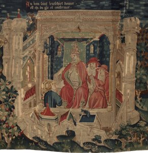 Histoire de Saint Piat et Saint Éleuthère, Scène 9 : Saint Éleuthère est confirmé par le pape comme évêque de Tournai - Unknown artist