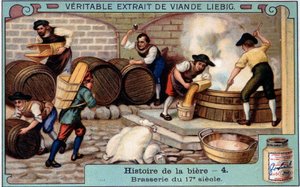 Histoire de la bière : brasserie au 18e siècle - autocollant publicitaire Liebig - Unknown artist