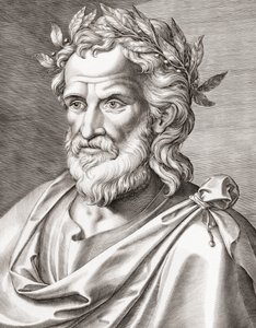 Homère. Portrait.