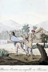 Comment arrêter un coupable en Abyssinie - gravure - Unknown artist