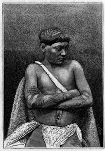Zoo humain : jeune homme galibi (peuple amérindien) au Jardin d