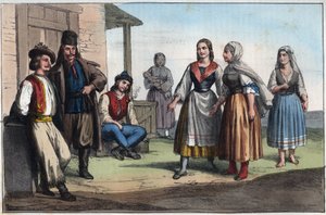 Paysanne hongroise au 19e siècle - gravure de "Usi e Costumi di Tutti i Popoli dell