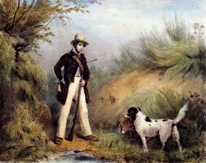 Chasseur avec son chien - Unknown artist