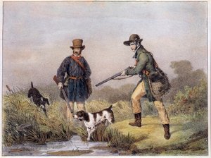 Chasseurs dans les marais. Estampes du 19e siècle Gien, musée de la chasse - Unknown artist