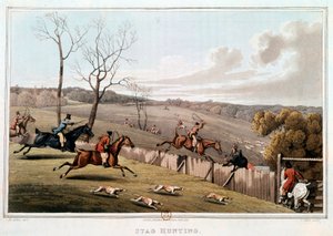 Chasse en Angleterre. Lithographie du 19ème siècle. Paris, B.N. - Unknown artist