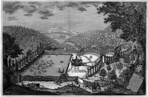 Chasse en Allemagne au 18ème siècle : une chasse au cerf près de Leonberg en 1748. (D
