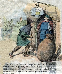 Illustration de la fin du XIXe siècle pour le conte de Hans Christian Andersen (1805-1875) « Grand Claus et Petit Claus ». Collection privée. - Unknown artist