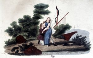 Illustration du roman « Paul et Virginie » écrit par Henri Bernardin de Saint Pierre (Saint-Pierre ou St-Pierre), écrivain français (1737-1814). - Unknown artist