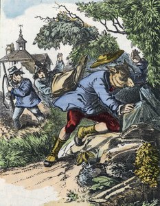 Illustration du conte "Bonne Maman Mouton". Dans "Contes de la maison pour les petits". Gravure anonyme du 19ème siècle