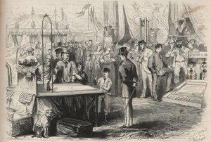 Le prince impérial Eugène Louis Joseph (1856-1879) à la fête de Fontainebleau. Il essaie de décoiffer une marionnette à l