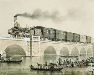 Inauguration du pont sur la lagune de Venise pour relier la ville au continent - Unknown artist