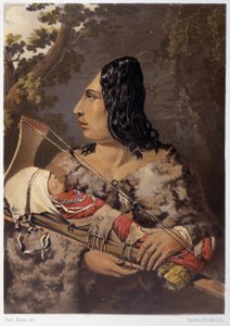 Femme indienne et son bébé - Unknown artist