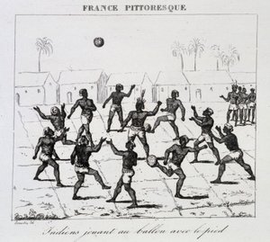 Indiens (Amérique du Sud) jouant au ballon avec le pied - Unknown artist