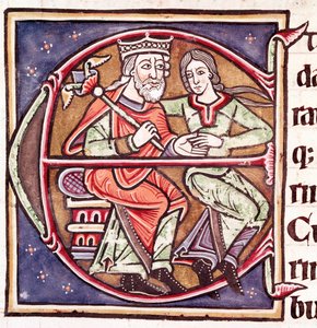 Lettre initiale E avec David et Bethsabée (miniature) - Unknown artist
