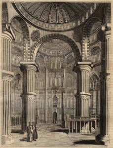 Intérieur de la Mosquée Bleue, Istanbul, Turquie - 1838 - gravure
