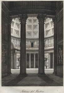 Intérieur du Panthéon, Rome - gravure de "Usi e Costumi di Tutti i Popoli dell