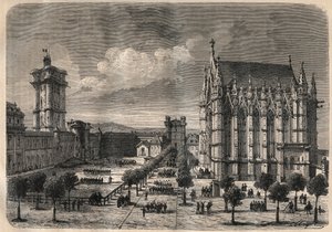 Vue intérieure du château de Vincennes au XIXe siècle - gravure de 1875 - Unknown artist