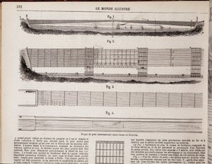 Projet de pont international sur la Manche entre Calais et Douvres - dans « Le Monde Illustré » du 16/11/1867 - Unknown artist