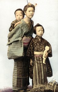 Enfants japonais, fin du 19e siècle - Unknown artist