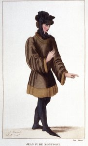 Jean de Montfort (1293-1345). En affirmant ses droits, il déclara la guerre de succession de Bretagne. Gravure de 1830.