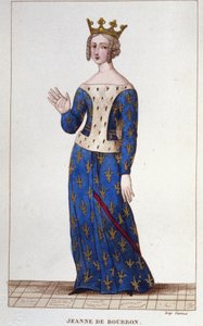 Jeanne de Bourbon (1338-1378). Reine de France de 1364 à 1378. Gravure de 1830 - Unknown artist