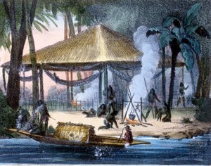 Indiens Jivaros en Équateur. Gravure 1846-48 - Unknown artist