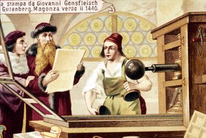 Johannes Gensfleisch Gutenberg (1400-1468). vers 1440. Chromolithographie du 19ème siècle - Unknown artist