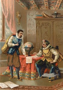 Johannes Kepler (Keppler) (1571 - 1630) avec Tycho Brahe (1546-1601), astronomes, Prague en 1600 - d