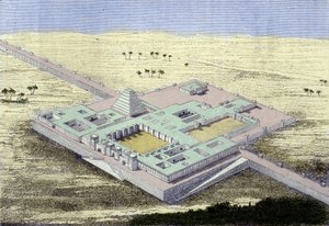 Khorsabad (Irak). Reconstruction du palais de Sargon II, roi d