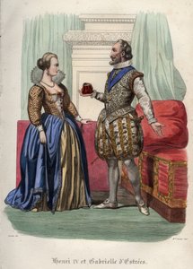 Le roi Henri IV de France (1553-1610) et sa maîtresse Gabrielle d