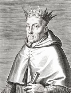 Roi Henri Ier du Portugal et un cardinal. Henrique I. Portrait.