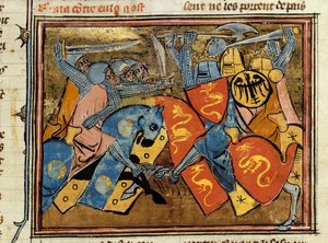 Combat de chevaliers (miniature tirée de l