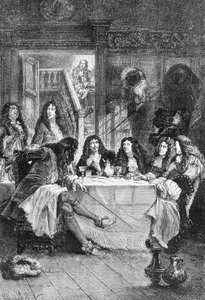 La Fontaine, Boileau, Molière et Racine dînant au cabaret - dans « Histoire de France depuis les temps les plus reculés jusqu