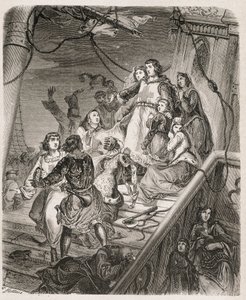 La galère de Saint Louis - dans "Histoire des papes, rois, reines, empereurs, à travers les siècles" par Maurice Lachatre 1857 - Unknown artist