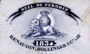 Étiquette « Œil de Perdrix - Renaudin, Bollinger & Cie à AY - 1834 ». - Unknown artist