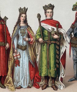 Ladislas II ou V Jagellon (1350-1434), Grand-Duc de Lituanie et Roi de Pologne. Chromolithographie du XIXe siècle