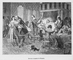 Derniers moments de Mazarin (1602 - 1661). Illustration dans « Histoire de France populaire » par Henri Martin